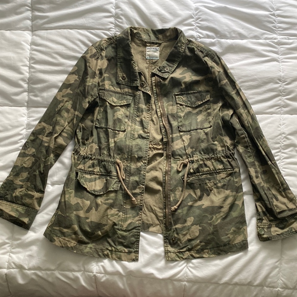 Old Navy Women's Camo Utility Jacket - Green & Brown